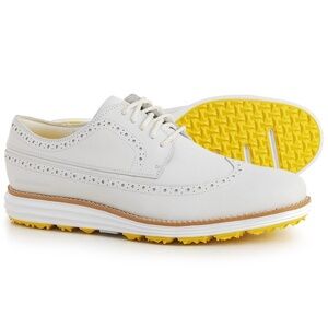 Cole Haan OriginalGrand Waterproof Wingtip Oxford – White/Yellow – Size 5.5B